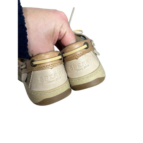 Sperry Top-Sider Boat Shoes Beige Leather 7M Nautical Classic Coastal Preppy - Picture 6 of 9